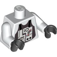Lego Torso Flight Suit Print (Ten Numb), White Arms, Black Hands / White