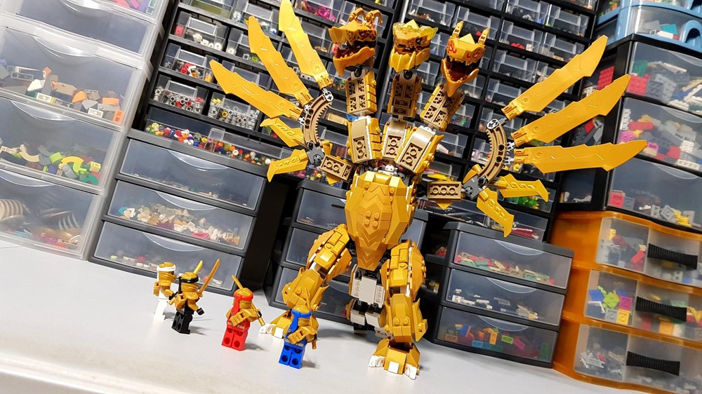 Lego King Ghidorah - Golden Ultra Dragon Alternate Build