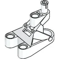 Large Figure Foot, 3 x 4 1/2 x 2 1/3 with Technic Pin Connector / White