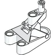 Lego Large Figure Foot, 3 x 4 1/2 x 2 1/3 with Technic Pin Connector / White