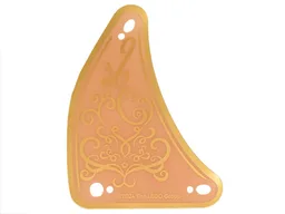Sail, Triangular, Curved, Light Nougat and Gold Ornate 'G' Print