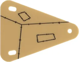 Plastic Part for Set 75453 - Dark Tan Sun Shade with Black Lines, Stitching and 2 Patches Pattern