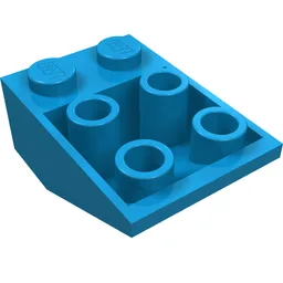 Brick Sloped Inverted 33° 3 x 2, No Connections between Studs, Ovoid Bottom Pin / Dark Azure
