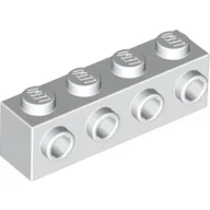Brick Special 1 x 4 with 4 Studs on One Side / White