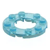 Plate Round 4 x 4 with 2 x 2 Round Opening / Trans-Light Blue
