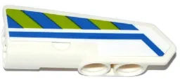 Technic, Panel Fairing #22 Very Small Smooth, Side A with Blue Line and Blue and Lime Danger Stripes Pattern (Sticker) - Set 42047