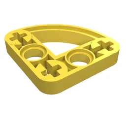 Technic Beam 3 x 3 L-Shape with Quarter Ellipse Thin / Yellow