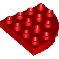 Duplo Plate Round Corner 4 x 4 / Red