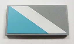 Tile 2 x 4 with Maersk Blue Triangle and White Diagonal Stripe Pattern Model Right Side (Sticker) - Set 10219