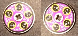 Technic, Disk 3 x 3 with Black Cyber Heads on Purple Pattern on Both Sides (Stickers) - Set 8257