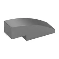 Brick Curved 3 x 1 No Studs / Metallic Silver