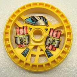 Technic Disc 5 x 5 Notched, Dynamite Print / Yellow