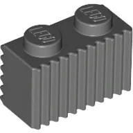 Brick Special 1 x 2 with Grille / Dark Bluish Gray