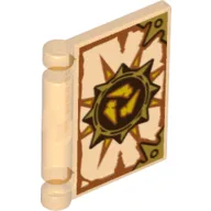 Book Cover with 3 Bone Shards in 8 Pointed Star Print / Trans-Orange