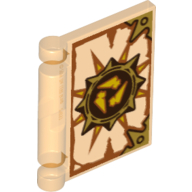 Lego Book Cover with 3 Bone Shards in 8 Pointed Star Print / Trans-Orange
