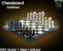 Chessboard with Pieces - Black and White