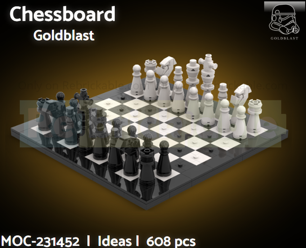 Lego Chessboard with Pieces - Black and White