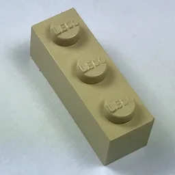 Modulex Brick 1 x 3 with LEGO on Stud / Modulex Ochre Yellow