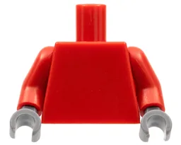 Torso Plain / Red Arms / Dark Bluish Gray Hands