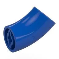 Brick Round 2 x 2 D. Tube with 45° Elbow and Axle Holes (Crossholes) at Each End [LONG] / Blue
