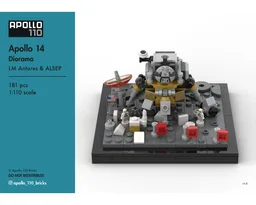 Apollo 14 Diorama – LM 'Antares' & ALSEP [1:110 scale]