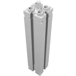 Support 2 x 2 x 8 with Grooves, Smooth On All Sides, Top Peg / White