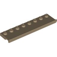 Lego Plate Special 2 x 8 with Door Rail / Dark Tan