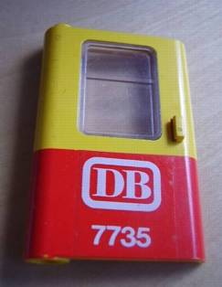 Lego Door 1 x 4 x 5 Train Left, Thin Support at Bottom with Red Bottom Half and 'DB 7735' Pattern (Sticker) - Set 7735