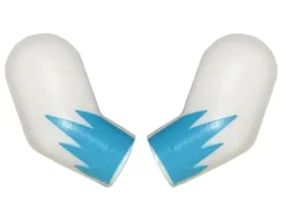 Arm, (Matching Left and Right) Pair with Dark Azure Jagged Cuffs Pattern / White