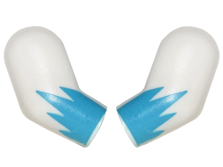 Lego Arm, (Matching Left and Right) Pair with Dark Azure Jagged Cuffs Pattern