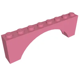 Brick Arch 1 x 8 x 2 / Medium Dark Pink