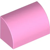 Brick Curved 1 x 2 x 1 No Studs / Bright Pink