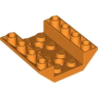 Brick Sloped Inverted 45° 4 x 4 Double with 4 x 2 Recessed, 2 Holes / Orange