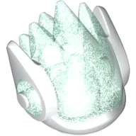 Minifig Head Special, Alien DJ, with Opal Trans-Light Blue Visor Pattern / White