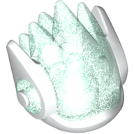 Lego Minifig Head Special, Alien DJ, with Opal Trans-Light Blue Visor Pattern / White