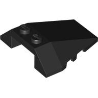 Lego Brick Wedged, Sloped 4 x 4 Triple, Stud Notches / Black
