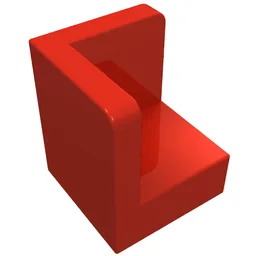 Panel 1 x 1 x 1 Corner / Red