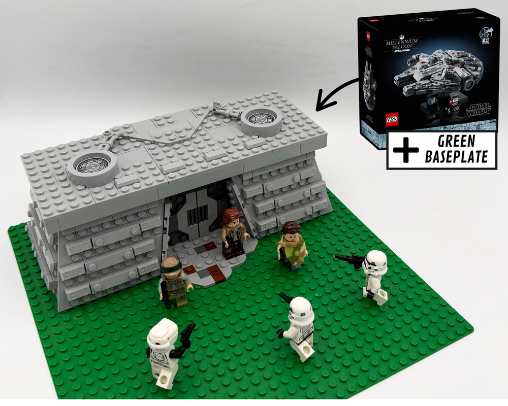 Lego Endor Bunker (75375 Alternate Model + 32x32 Green Baseplate)