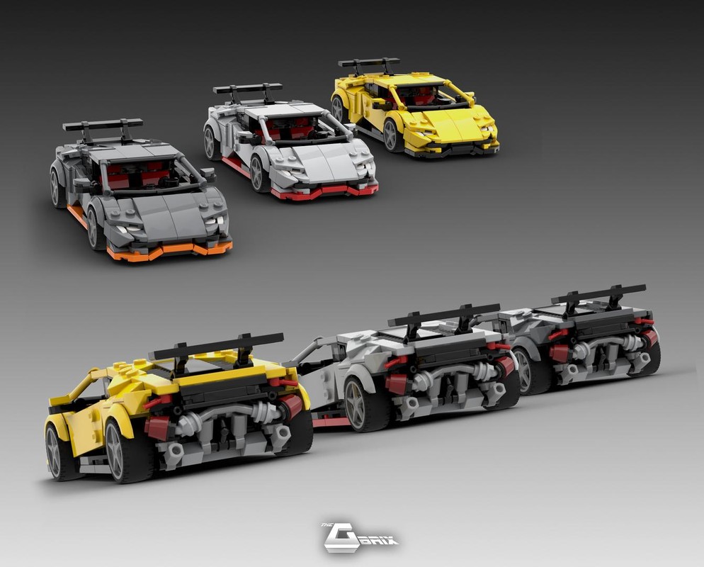 Lego Lamborghini Huracan Twin Turbo - Yellow/Light and Dark Bluish Gray