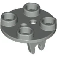 Wheel Holder, Plate, Round 2 x 2 Thin with Clips / Light Gray