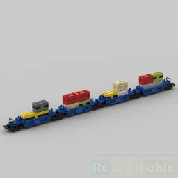 TTX 4 unit blue cargo train car