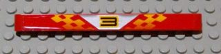 Lego Technic, Liftarm Thick 1 x 11 with Number 3 and Orange Checkered Racing Pattern (Sticker) - Set 8650