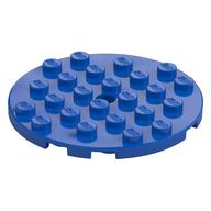 Lego Plate Round 6 x 6 with Hole / Blue