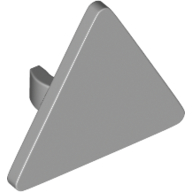 Lego Road Sign Clip-on 2.2 x 2.667 Triangular with Open O Clip / Light Bluish Gray