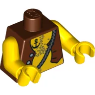 Torso, Vest and Anchor Tattoo, Chest Hair Print, Yellow Arms and Hands