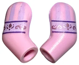 Arm, (Matching Left and Right) Pair with Lavender Straps with Metallic Pink Filigree Pattern / Bright Pink