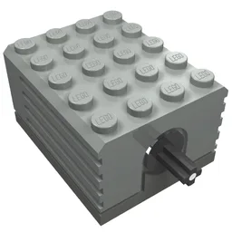 Motor, 9V 5 x 4 x 2 1/3, Dark Gray Bottom / Light Gray