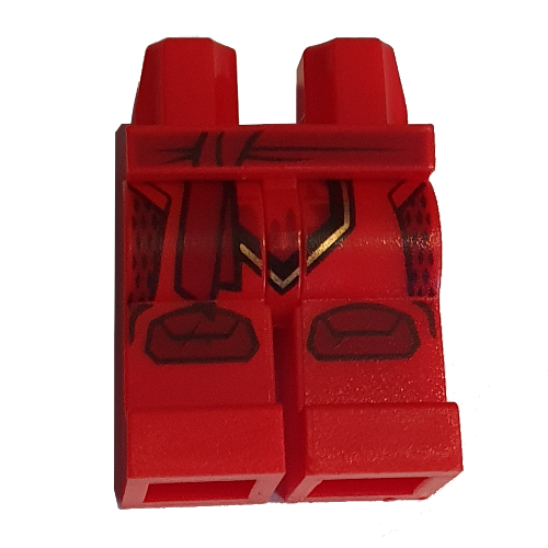 Lego Hips and Red Legs with Dark Red Belt, Knee Pads print (Kai) / Red