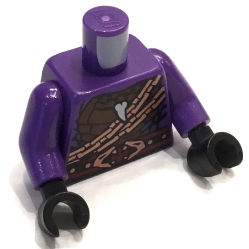 Lego Torso Armor Snake Scales, Tooth Pendant, Copper Chains, Snake Head Belt Print, Dark Purple Arms, Black Hands / Dark Purple