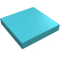 Tile 2 x 2 with Groove / Medium Azure